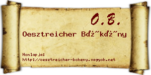 Oesztreicher Bökény névjegykártya